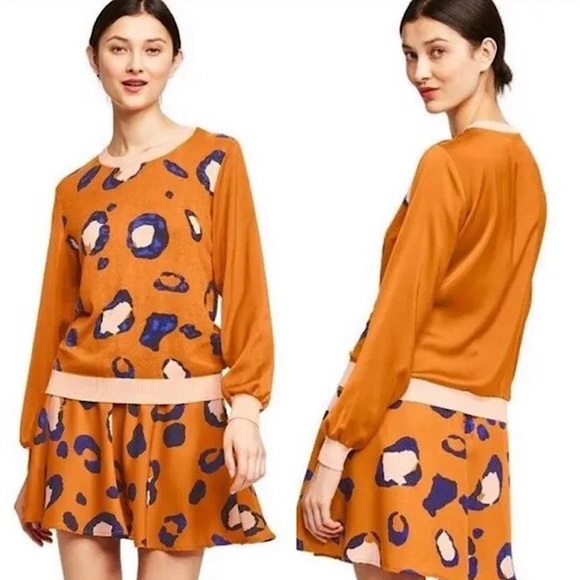 3.1 Phillip Lim for Target Sweaters - 3.1 Phillip Lim Target Mustard Yellow Leopard Print Sweater Shirt Top **Sz L**